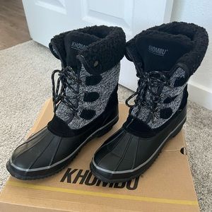 Khombu Womens HAIL Winter/Snow Boots, Black, Size 8